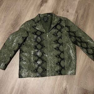 Selene Sport Olive Snake Print Jacket